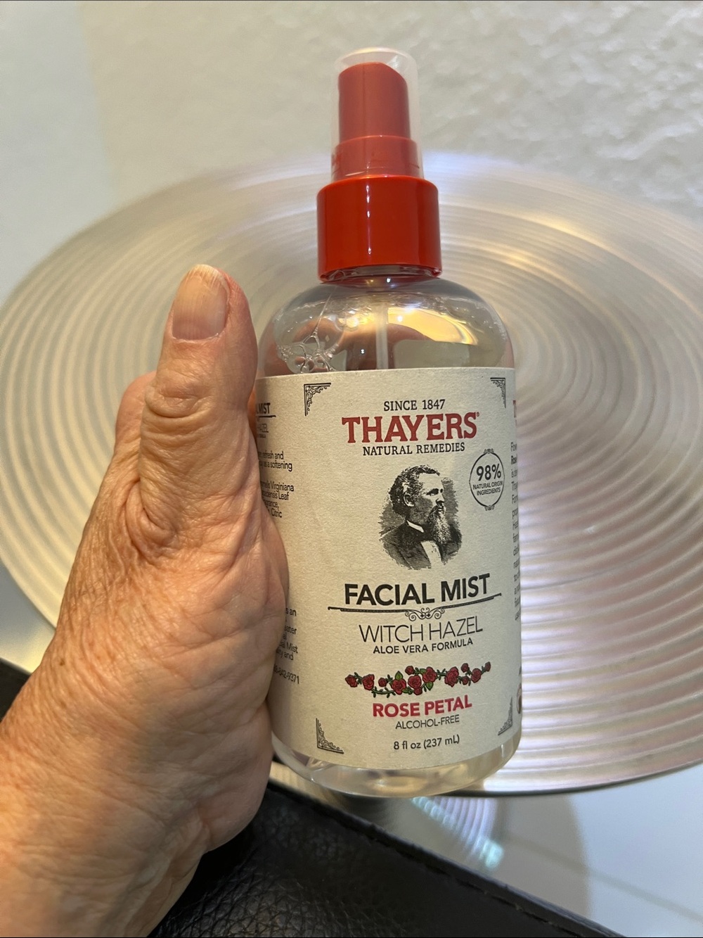 Thayers Facial Mist Witch Hazel aloe Vera formula. Rose Petal, Pimp bottle